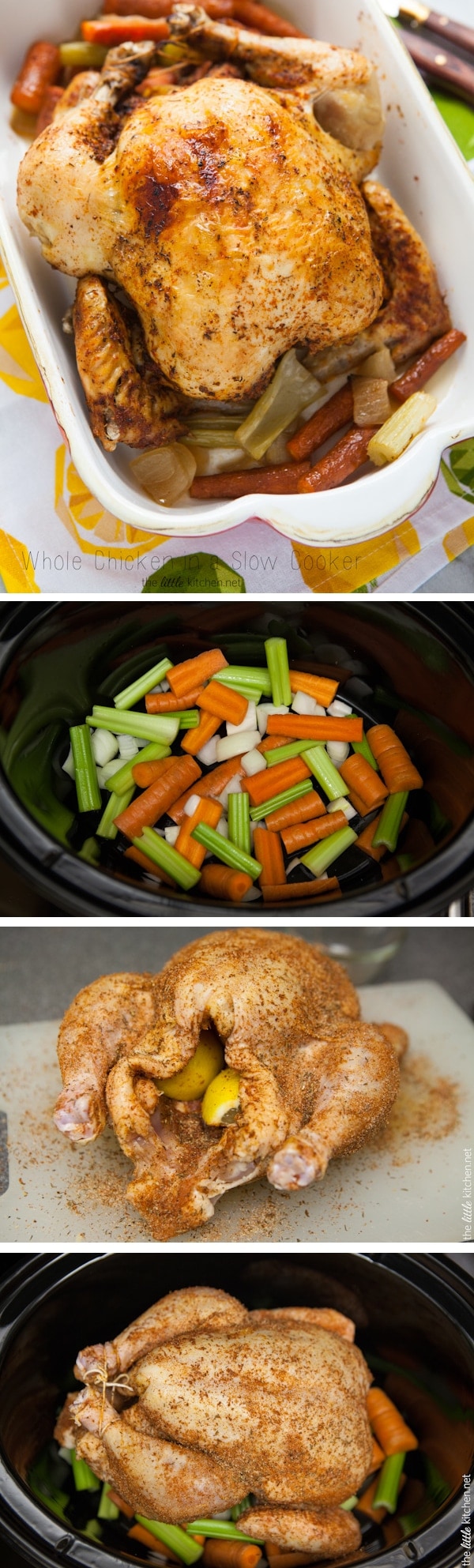 Whole Chicken in a Slow Cooker from thelittlekiitchen.com