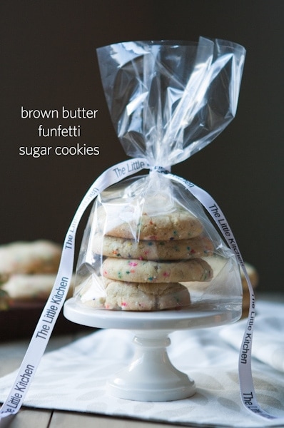 Brown Butter Funfetti Sugar Cookies from thelittlekiitchen.com