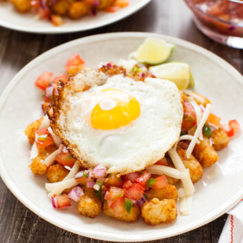 Totchos with a fried egg on top! from thelittlekiitchen.com