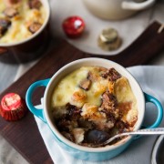 Reese's Peanut Butter Cup Bread Pudding from thelittlekiitchen.com
