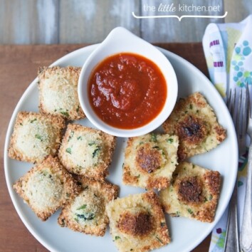 Baked or Fried Ravioli from thelittlekiitchen.com