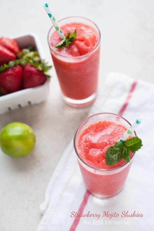 Strawberry Mojito Slushies from thelittlekiitchen.com