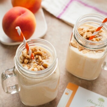 Brown Butter Peach Milkshakes from thelittlekiitchen.com
