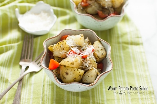Warm Potato Pesto Salad from thelittlekiitchen.com