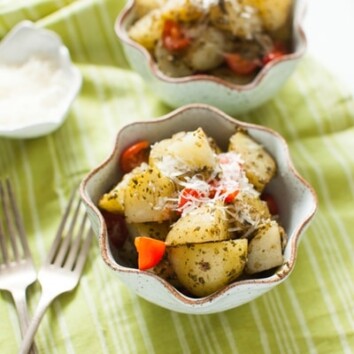 Warm Potato Pesto Salad from thelittlekiitchen.com