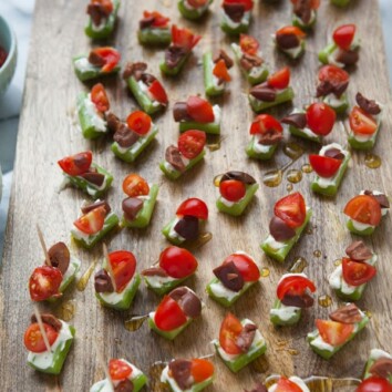 Greek Salad Celery Appetizers from thelittlekiitchen.com