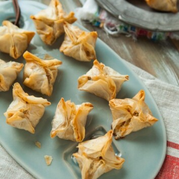 Cheddar, Blue Cheese and Bacon Stuffed Phyllo Mushroom Appetizers from thelittlekiitchen.com