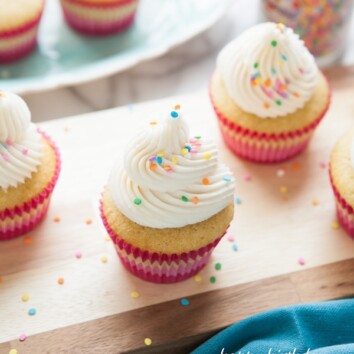 Birthday Vanilla Cupcakes from thelittlekiitchen.com