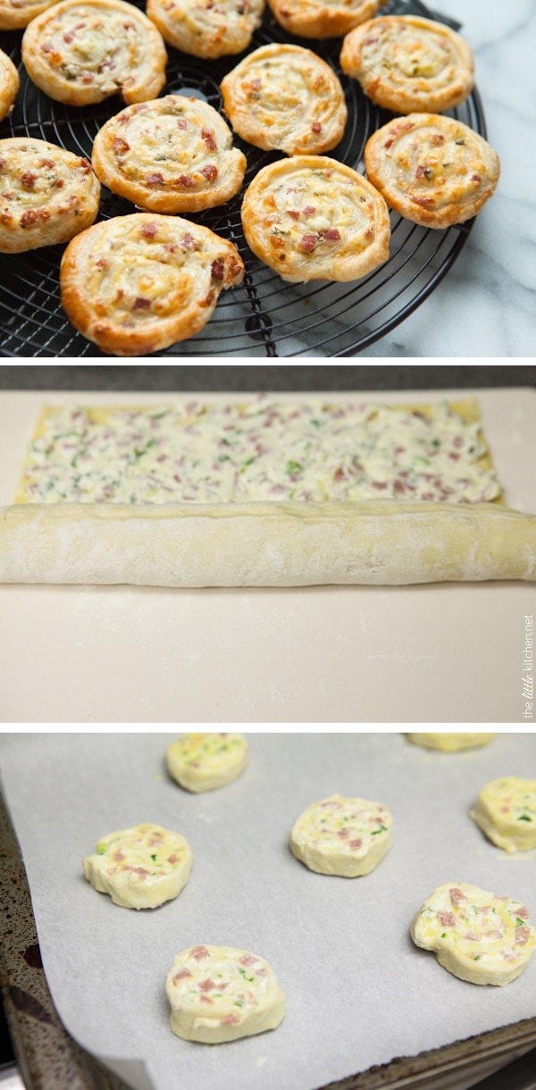 {so easy!} Cheddar and Smoked Summer Sausage Pinwheel Appetizers from thelittlekiitchen.com