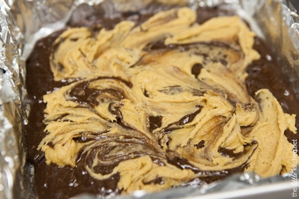 Peanut Butter Cookie Brownies from thelittlekiitchen.com