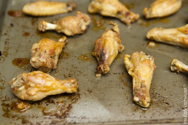 Sweet and Spicy Four Ingredient Chicken Wings from thelittlekiitchen.com