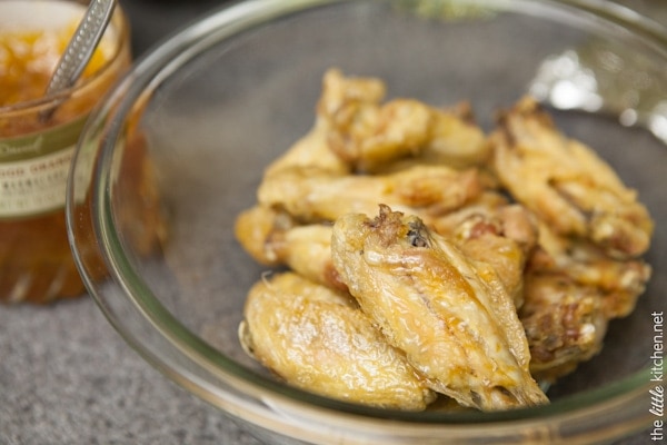 Sweet and Spicy Four Ingredient Chicken Wings from thelittlekiitchen.com