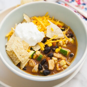 Chicken Tortilla Soup from thelittlekiitchen.com