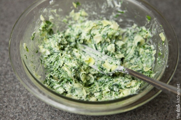 Spanakopita Bites with Goat Cheese and Artichokes from thelittlekiitchen.com