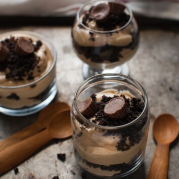 Peanut Butter Mousse with Chocolate Cookie Crumble from thelittlekiitchen.com