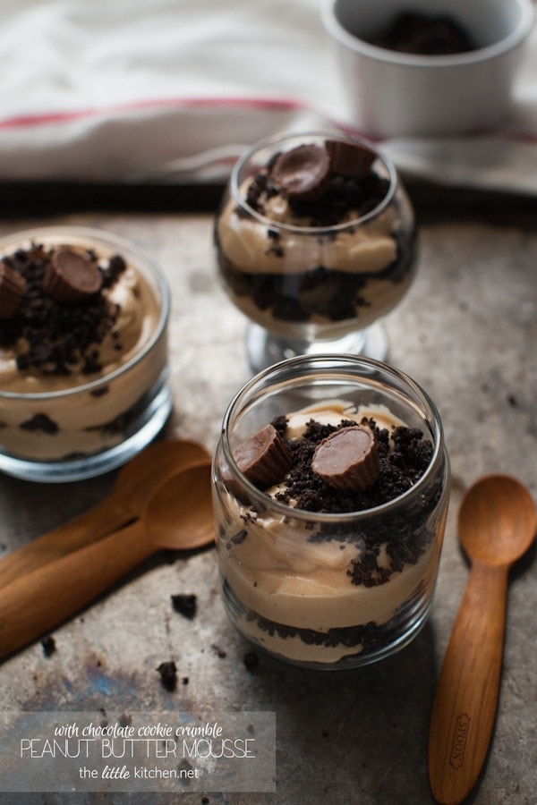 Peanut Butter Mousse with Chocolate Cookie Crumble from thelittlekiitchen.com
