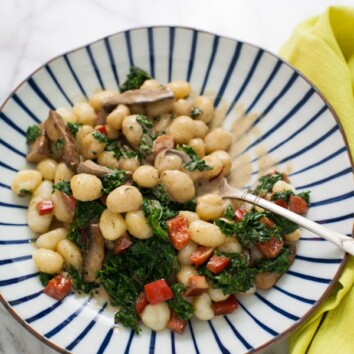Gnocchi with Brown Butter Cream Sauce & Kale from thelittlekiitchen.com