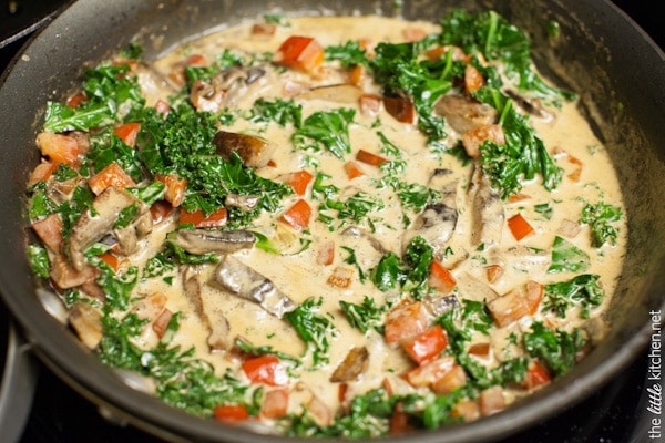 Gnocchi with Brown Butter Cream Sauce & Kale from thelittlekiitchen.com