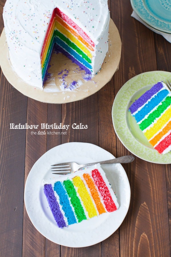 Rainbow Birthday Cake from thelittlekiitchen.com