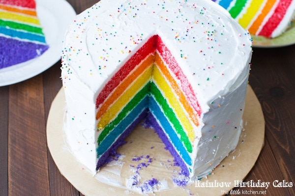 Rainbow Birthday Cake from thelittlekiitchen.com