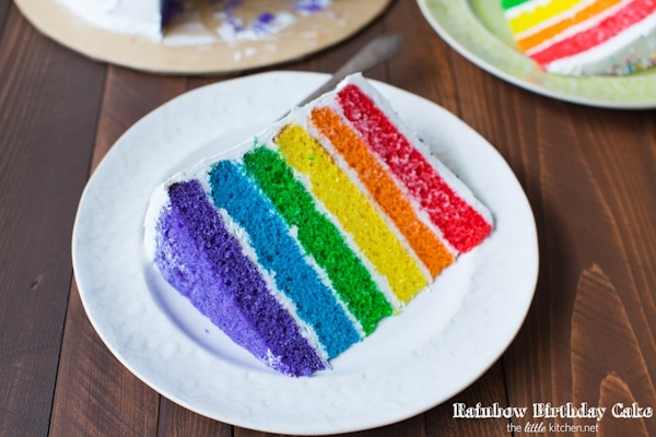 Rainbow Birthday Cake from thelittlekiitchen.com