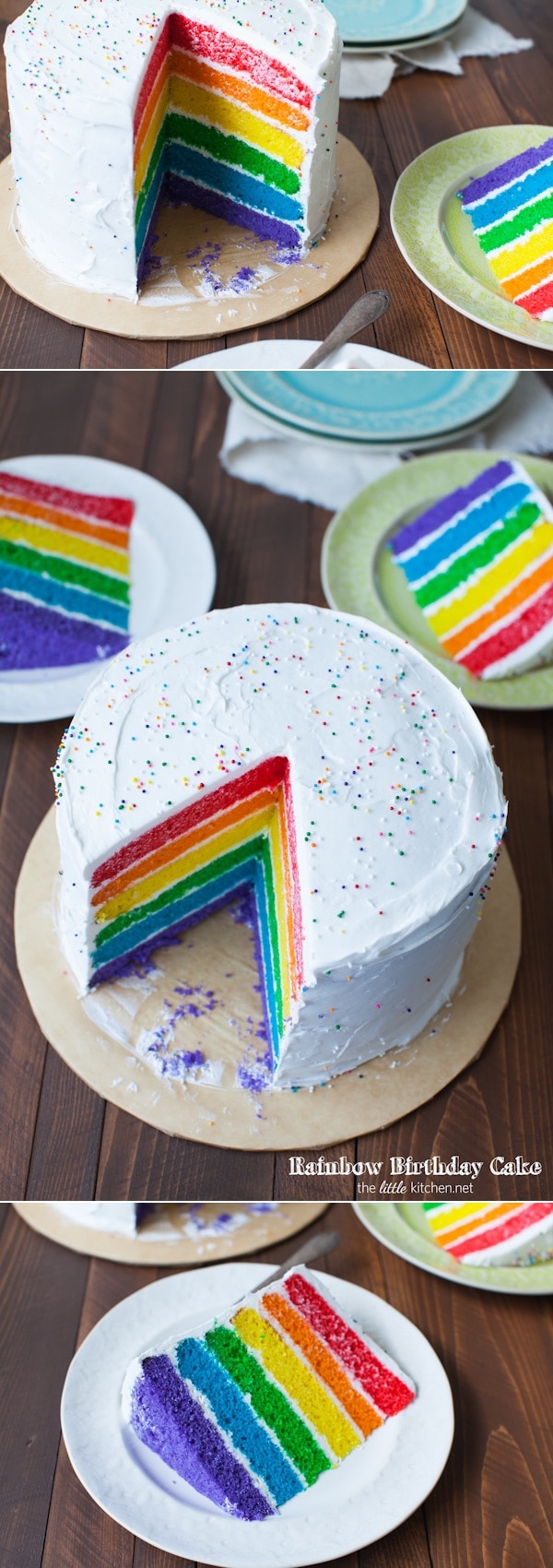 Rainbow Birthday Cake from thelittlekiitchen.com