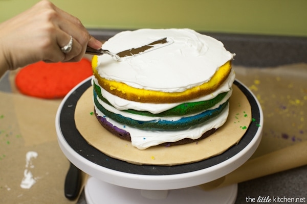 Rainbow Birthday Cake from thelittlekiitchen.com