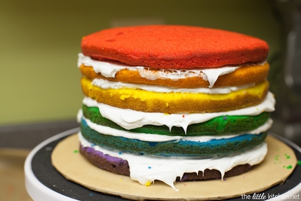 Rainbow Birthday Cake from thelittlekiitchen.com