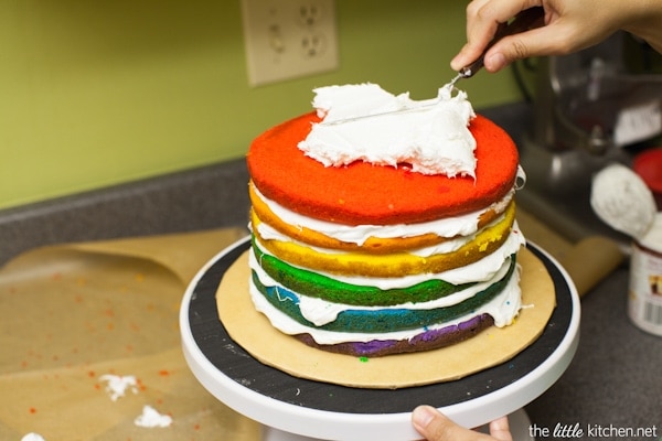 Rainbow Birthday Cake from thelittlekiitchen.com
