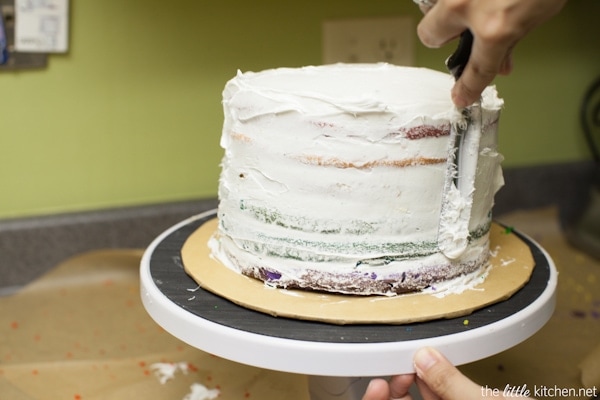 Rainbow Birthday Cake from thelittlekiitchen.com