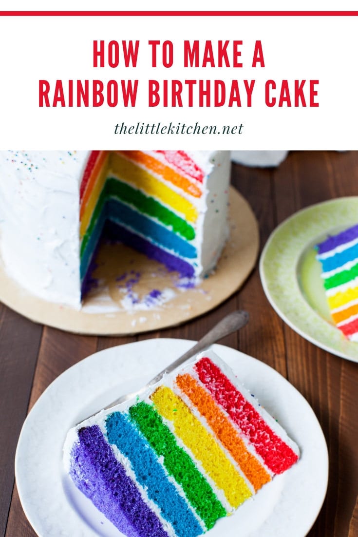 Rainbow Birthday Cake from thelittlekiitchen.com