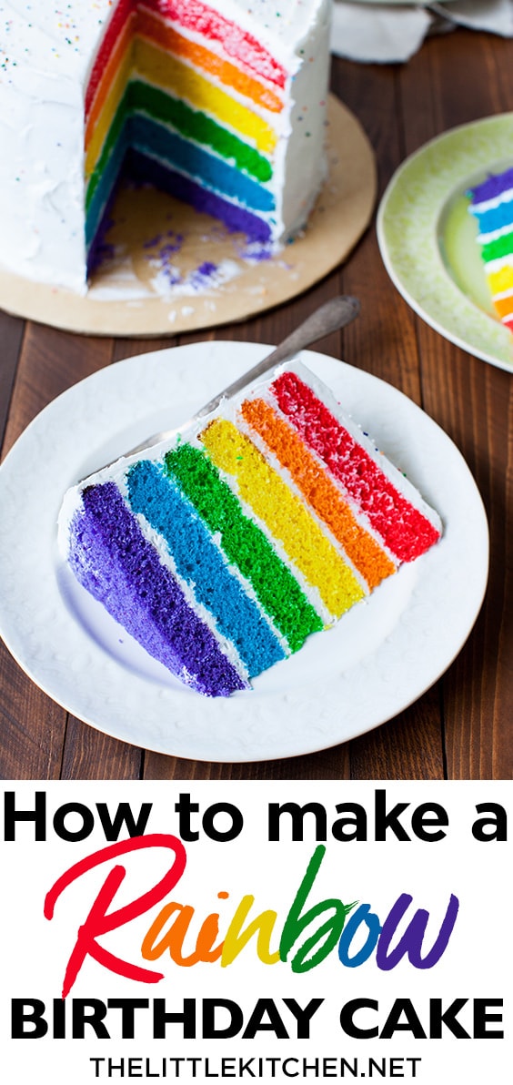 Rainbow Birthday Cake from thelittlekiitchen.com