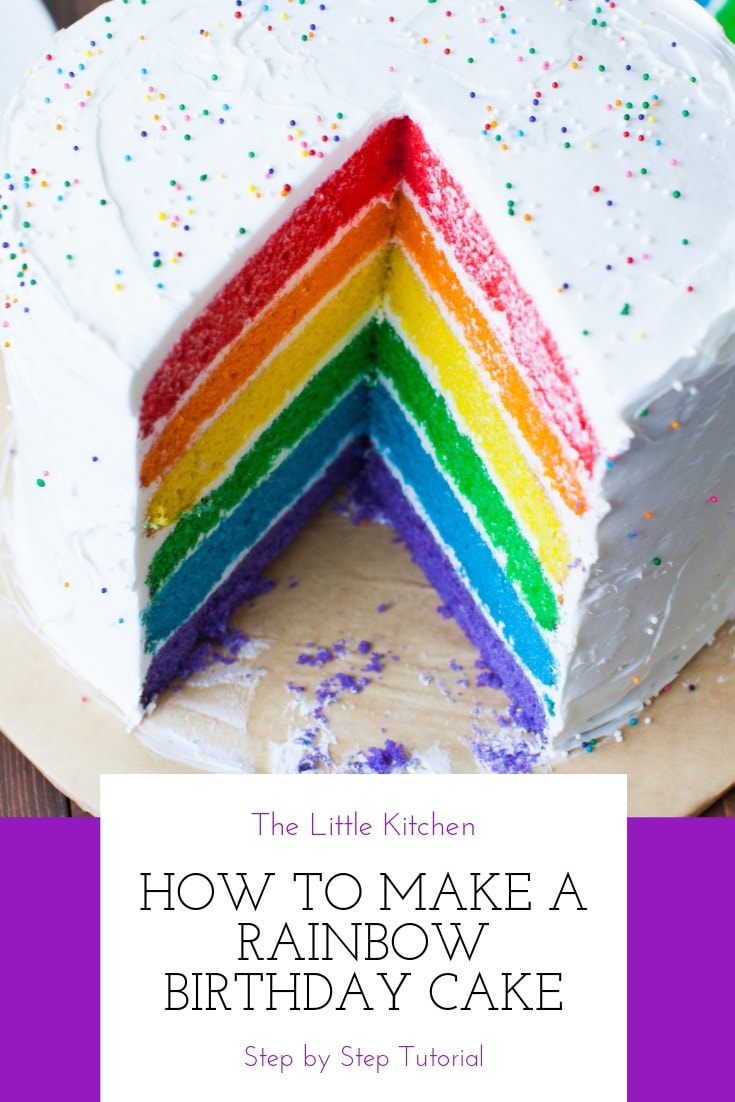 Rainbow Birthday Cake from thelittlekiitchen.com