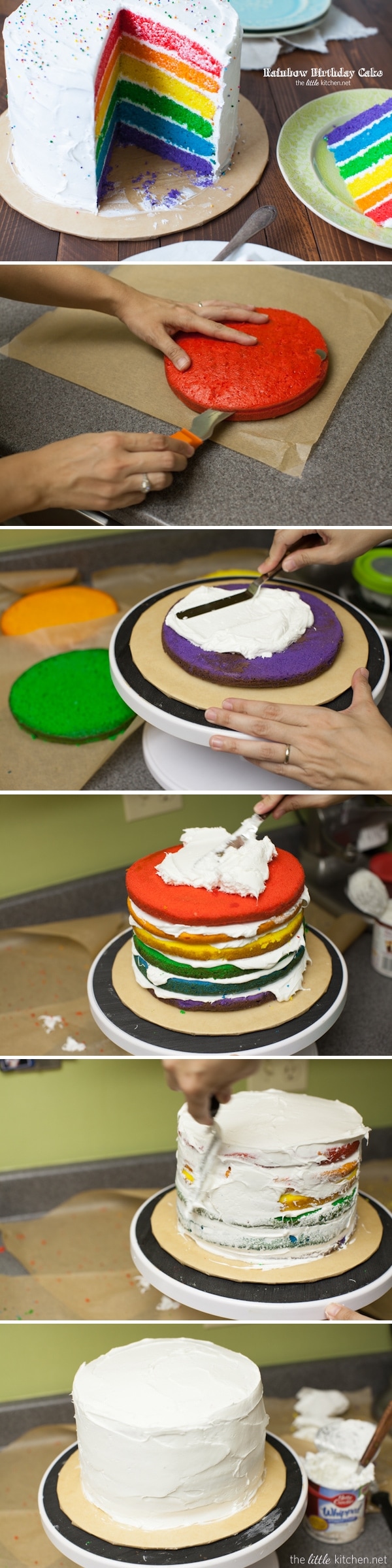 Rainbow Birthday Cake from thelittlekiitchen.com
