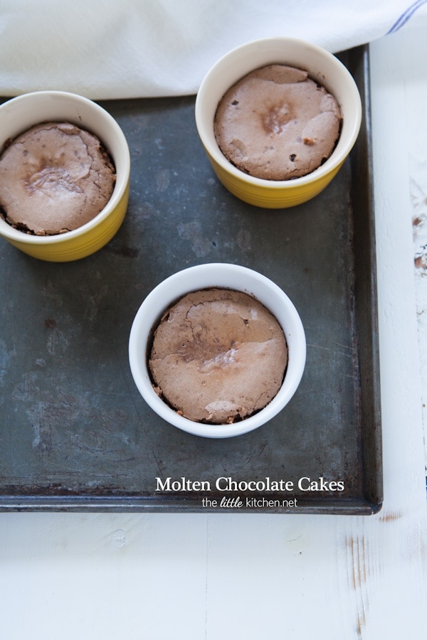 Molten Chocolate Cakes from thelittlekiitchen.com