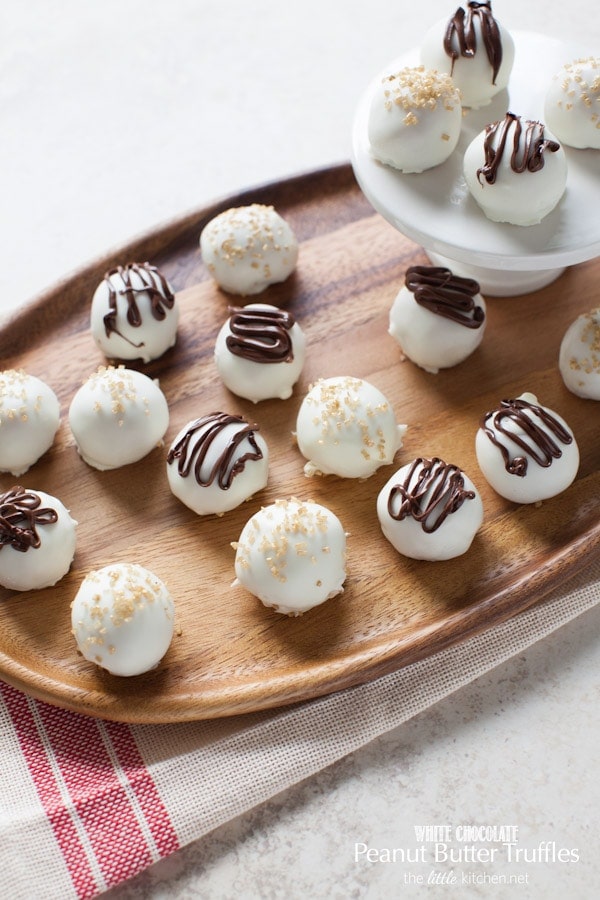 White Chocolate Peanut Butter Truffles from thelittlekiitchen.com
