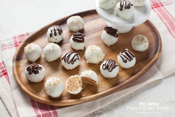 White Chocolate Peanut Butter Truffles from thelittlekiitchen.com