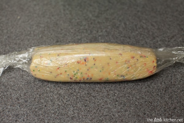 Dark Chocolate Dipped Funfetti Shortbread Cookies from thelittlekiitchen.com