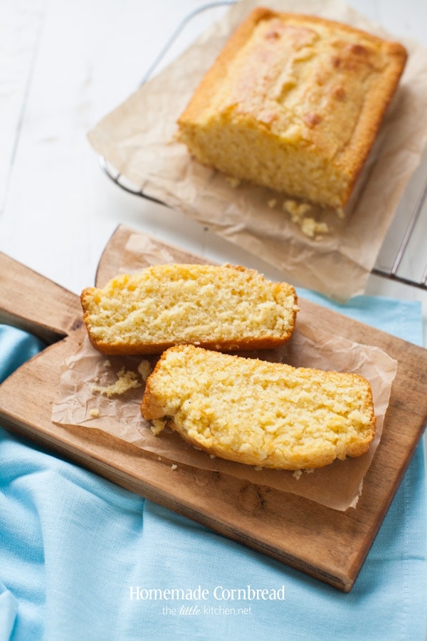 Homemade Cornbread from thelittlekiitchen.com