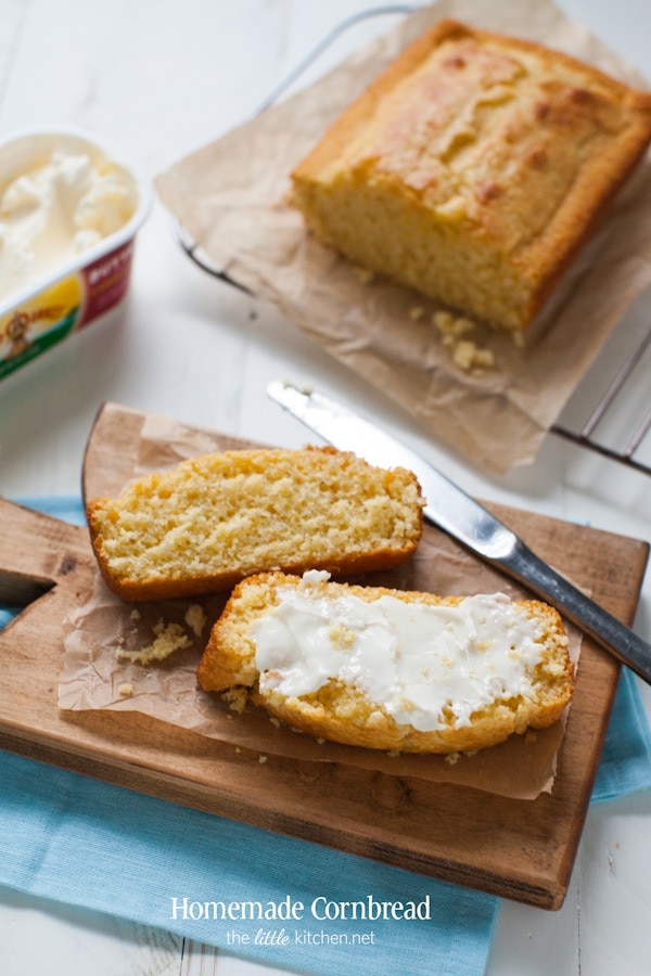 Homemade Cornbread from thelittlekiitchen.com