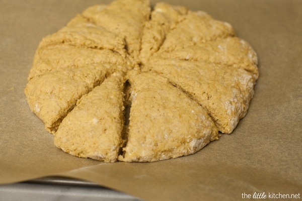 Pumpkin Obsessed Vanilla-Glazed Scones from thelittlekiitchen.com