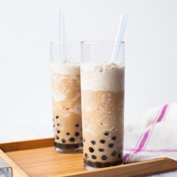 Vietnamese Iced Coffee Smoothie with Boba from thelittlekiitchen.com