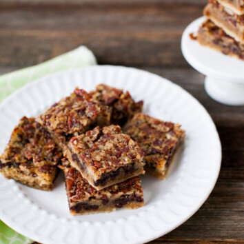 Chocolate Chip Pecan Pie Bars from thelittlekiitchen.com