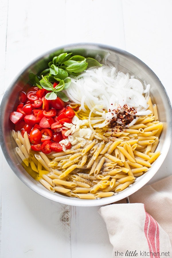 I have had doubts too but seriously it's so good...and so easy. Just throw all of the ingredients into a pan and cook! One Pot Penne Pasta with Tomato & Basil from thelittlekiitchen.com