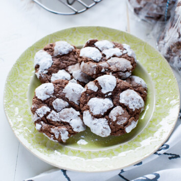 Nutella Cream Cheese Crinkle Cookies from thelittlekiitchen.com