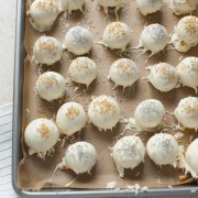 White Chocolate Cookie Butter Truffles from thelittlekiitchen.com