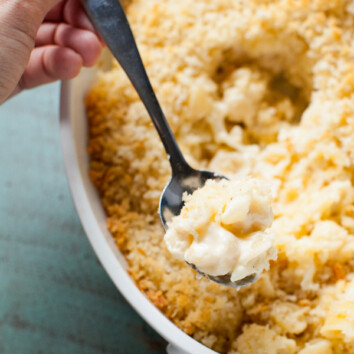 Baked Cauliflower Macaroni & Cheese from thelittlekiitchen.com