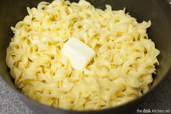 Beef Stroganoff with Buttered Noodles Recipe from thelittlekiitchen.com