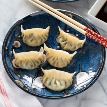 Shrimp & Chive Dumplings from thelittlekiitchen.com