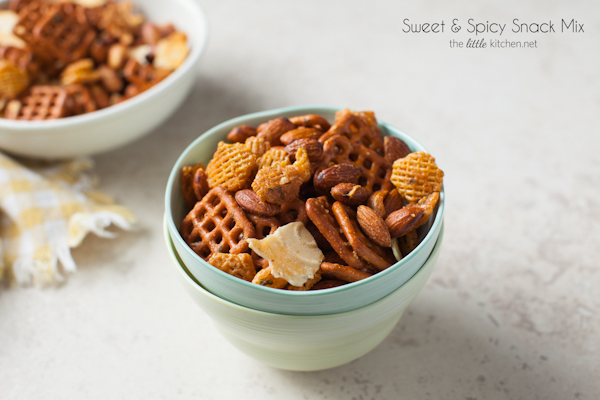 Sweet & Spicy Snack Mix from thelittlekiitchen.com